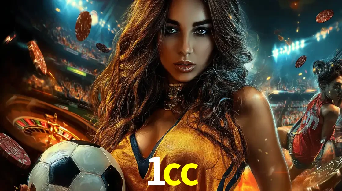 Mulher segurando uma bola de futebol em uma montagem que mistura a paixão esportiva com a emoção da roleta de cassino, tudo disponível na plataforma 1cc.